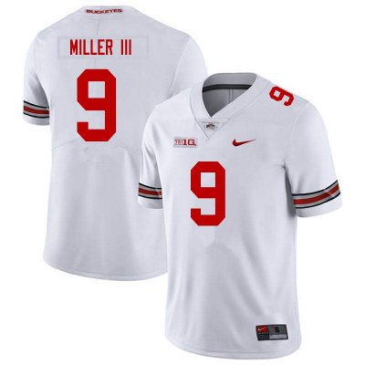 Men's Ohio State Buckeyes #9 Jack Miller III White Nike NCAA College Football Jersey New Style BXJ5744RR